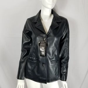 Eporio Armani Collezione Leather Blazer Jacket M